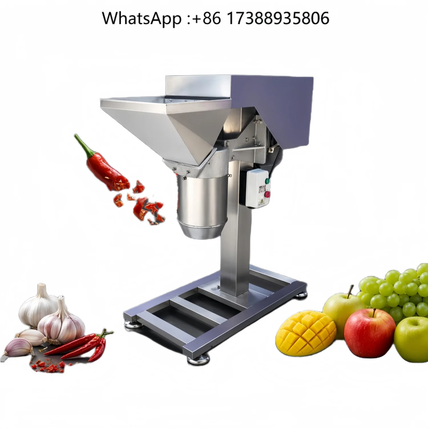 Commercial 304 Stainless Steel Fruit Vegetable Crusher High Speed Industrial Food Chopper Garlic Chili Paste Fruit