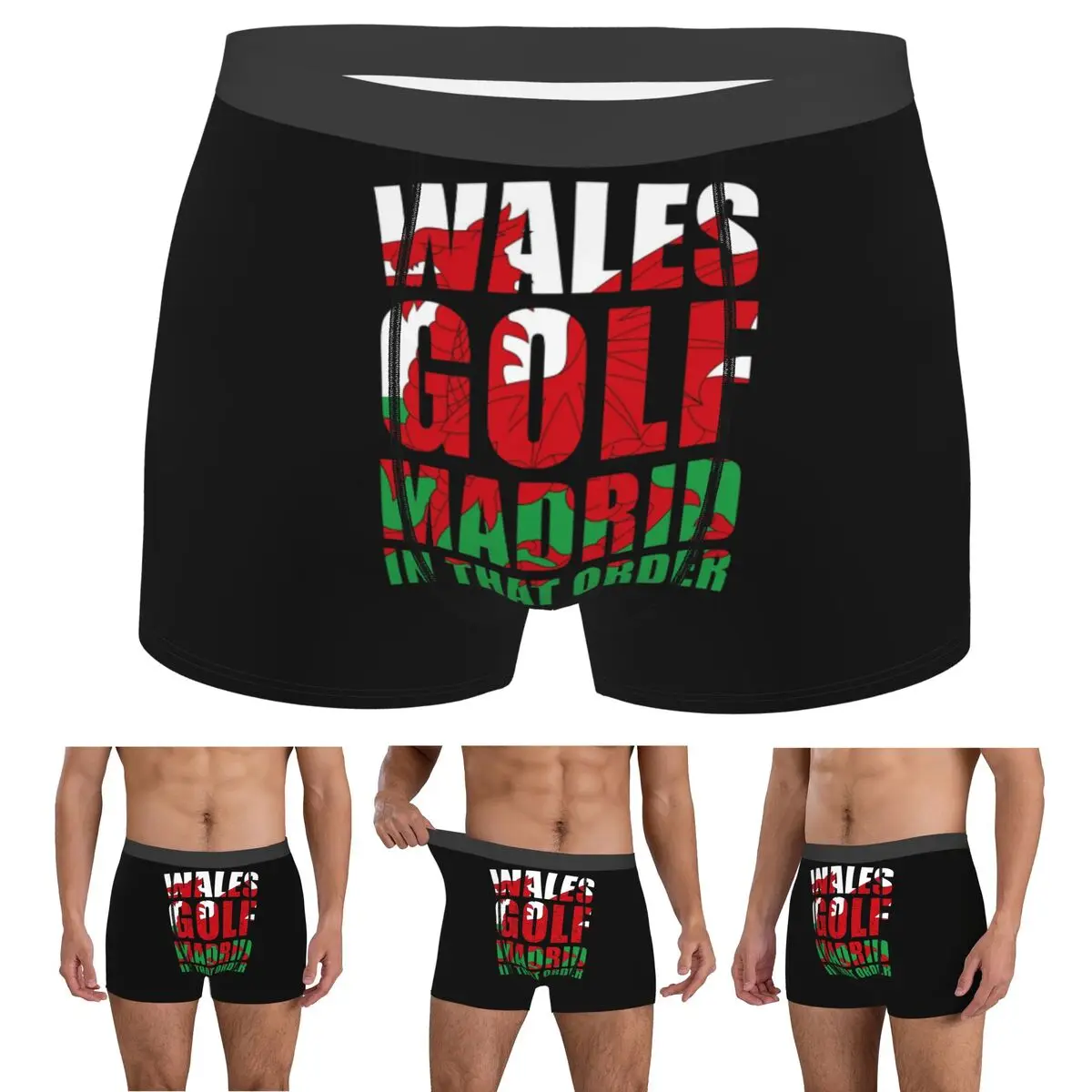 

Boxer Underpants Shorts WALES GOLF MADRID Panties Men's Soft Underwear for Homme Man Boyfriend Gift