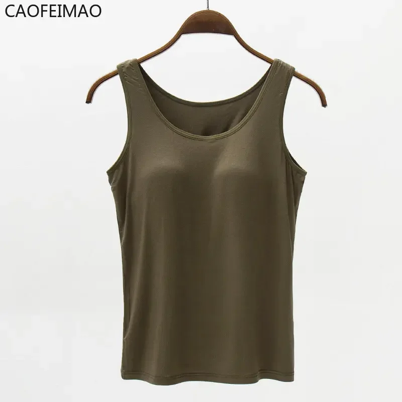 Бронежилет. 2023 Women's Vest Tops with Built In Bra Neck Vest Padded Slim Fit Tank Tops Sexy Shirts Feminino Casual