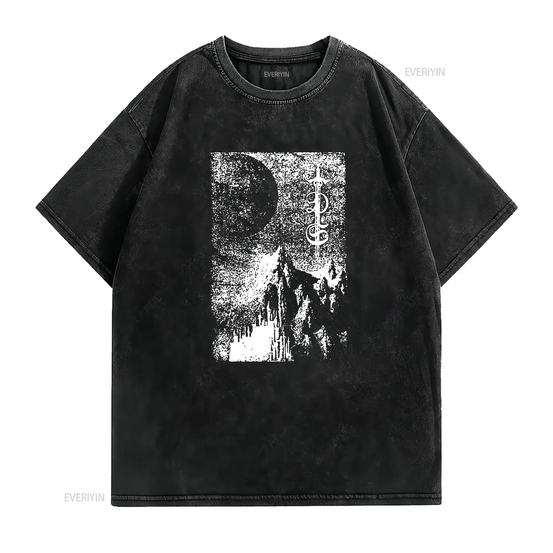 تي شيرت صمت الاكتئاب أسود معدني زنزانة سينث عتيق مصمم ملابس جرافيك مريح قليلاً ملابس الشارع