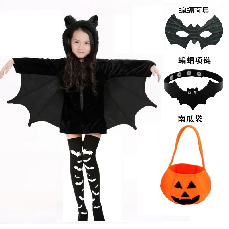 Bambini Red Demon Devil Evil Bat Vampire Dress Halloween costumi Cosplay ragazzi ragazze Bull Ghost Party ruolo Playing Up tuta