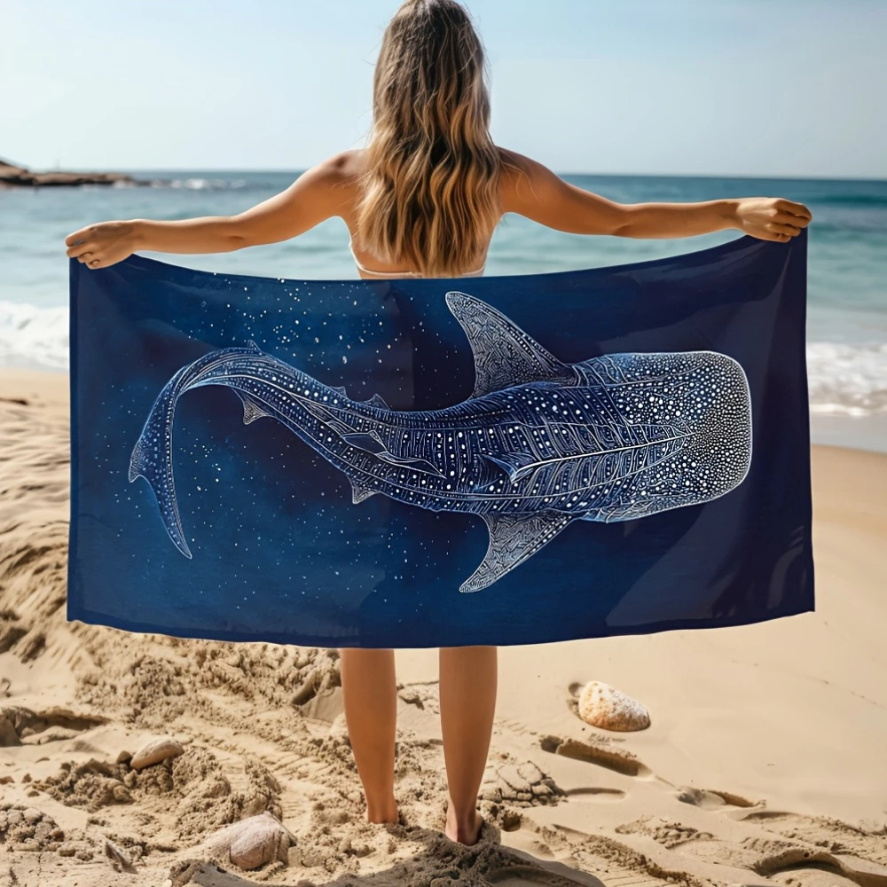 1pc Deep-sea Whales Beach Towel Quick-drying Super Absorbent Suitable for Beach Vacation Pool Summer Funny Gift for Friends