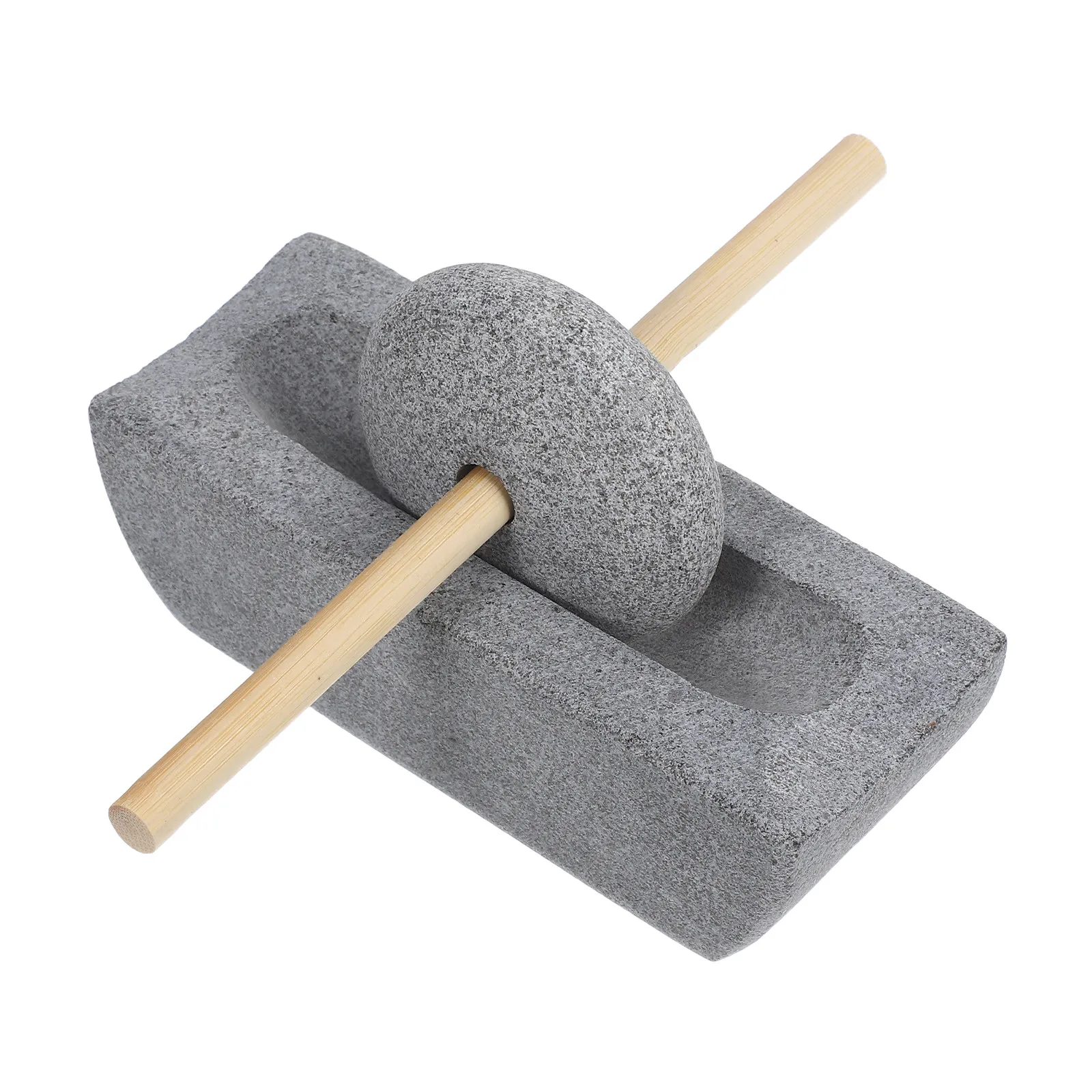 1Set Manual Stone Grinder Mill for Tea Leaves Spices Coffee Beans Ergonomic Rolling Pestle Compact Traditional Chinese Kitchen