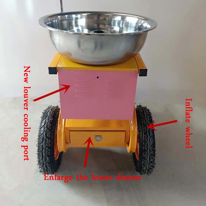 The New Cotton Candy Machine Automatic Gas Fancy Stalls with Gas Commercial Trolley-type Electric Cotton Candy Machine
