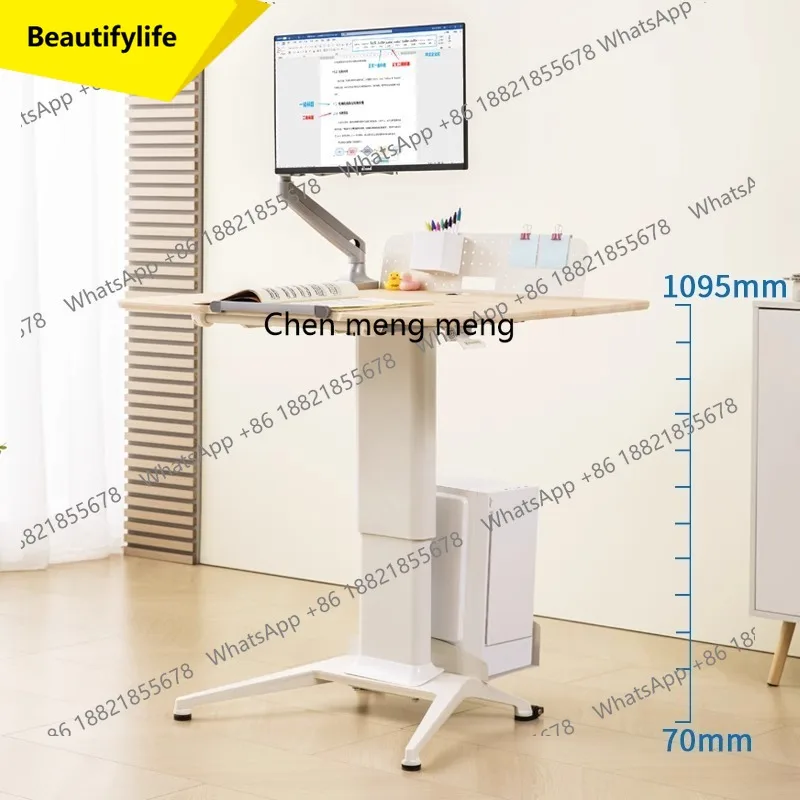 X188 Pneumatic Lifting Computer Desk Desktop Mobile Home Folding Desk Standing Workbench