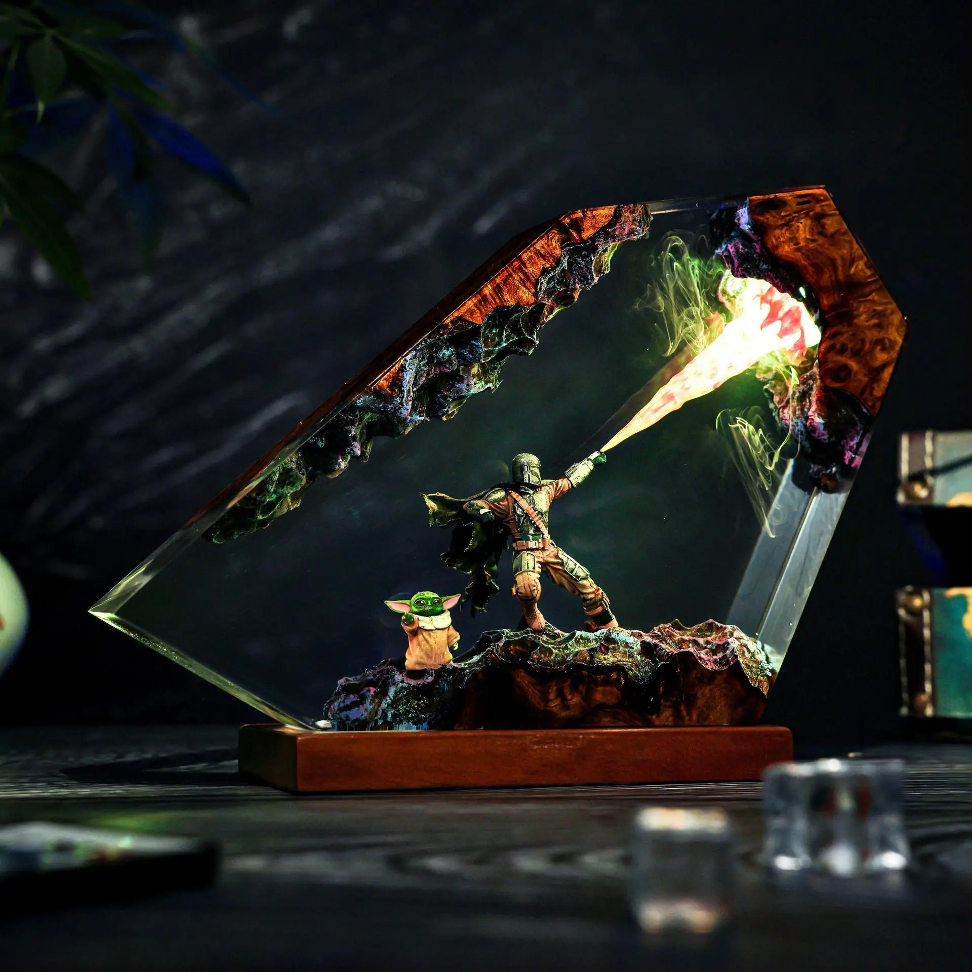 

Table Resin Lamp Sci-fi Figure Colorful Night Light Customized Movie Figure Creative Artistic Desktop Home Decor USB Charge