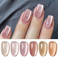 BORN PRETTY 6pcs/set Cat Magnetic Gel Nail Polish Set Kits Moonlight Shining Glitter Nude Pink Semi Permanent Soak Off UV Gel