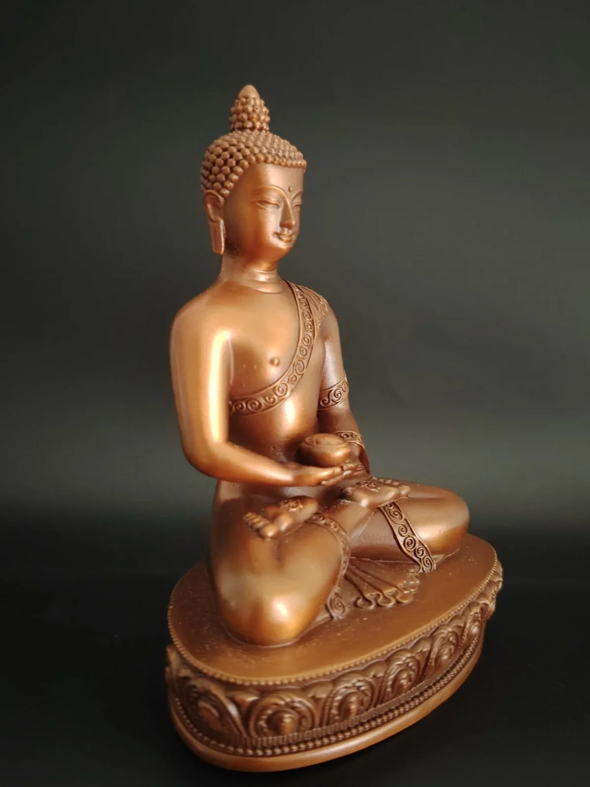 Tibetan pure copper three-world Buddha Amitabha Buddha statue portable home decoration three-inch bronze 10 cm can be stored