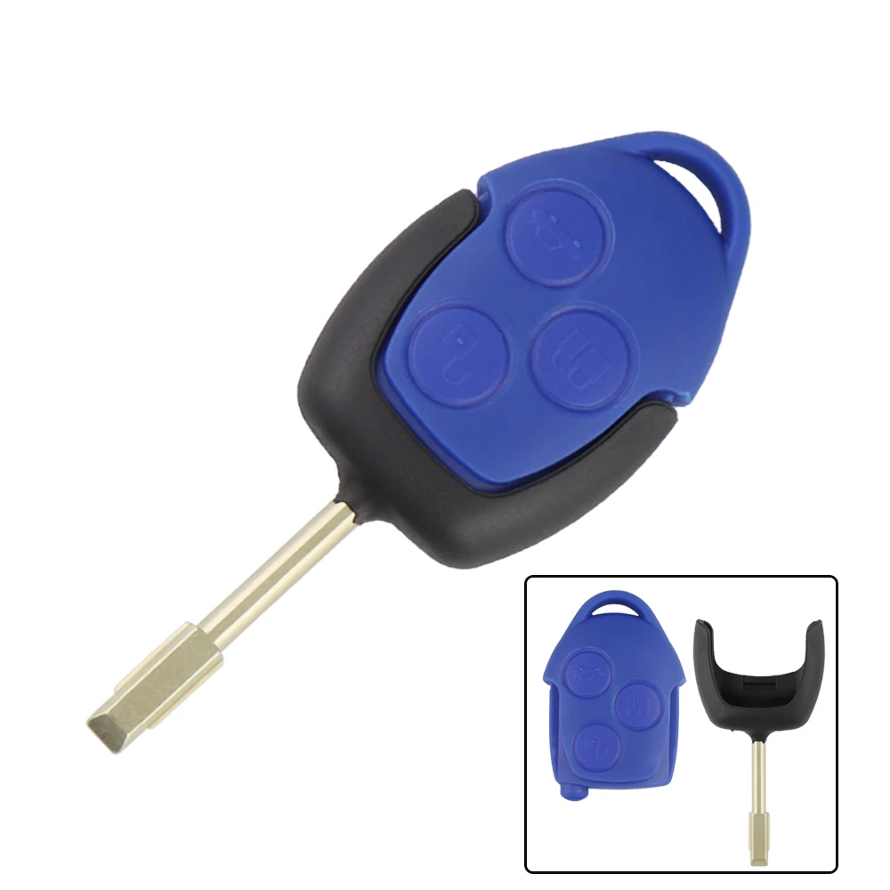 YIQIXIN 3 Button 433Mhz 4D63 Car Remote Key For Ford Transit WM VM 2006-2014 P/N: 6C1T15K601AG With Blue/Black Blade