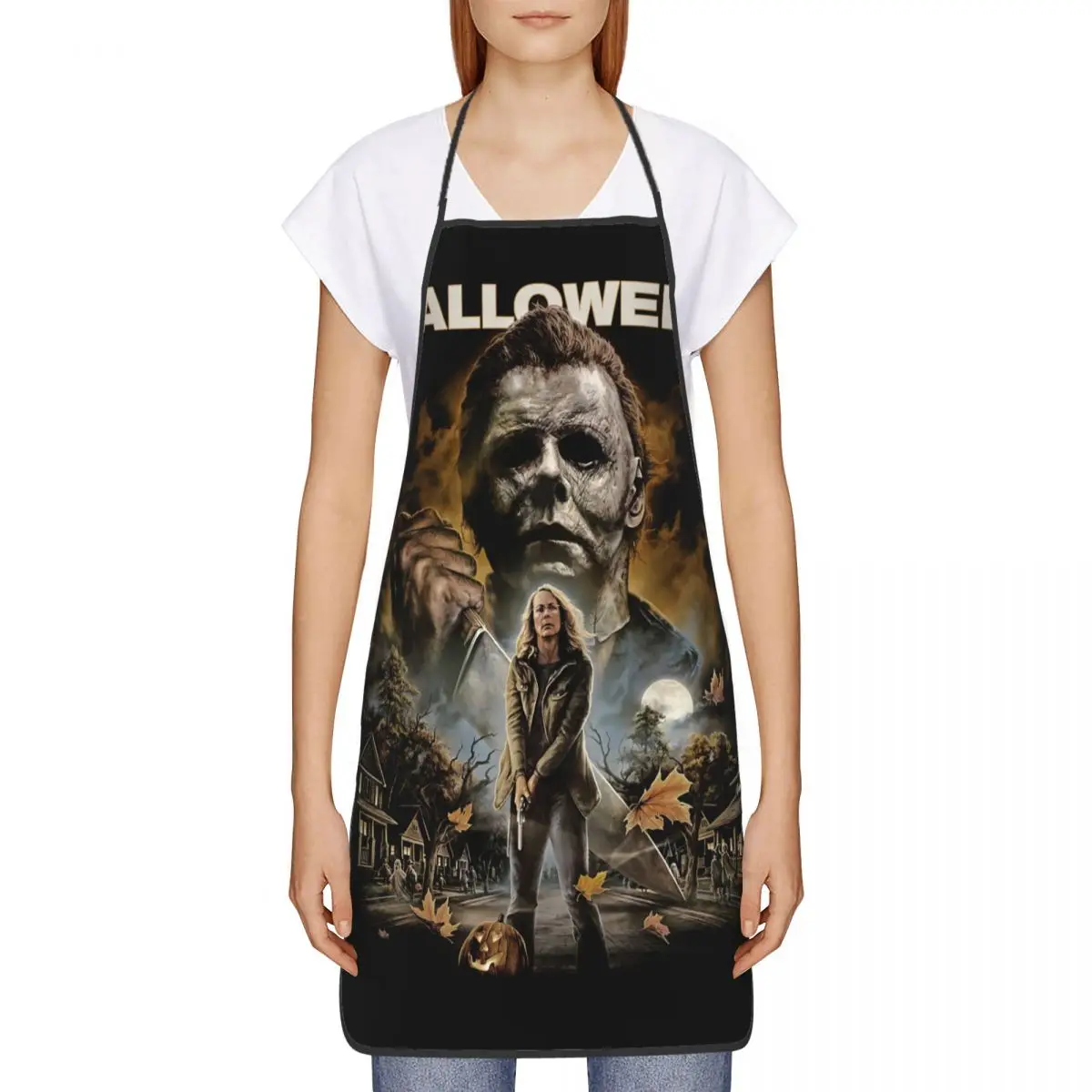 Michael Myers Apron for Women Men Unisex Bib Halloween Horror Movie Cooking Kitchen Tablier Cuisine Chef Gardening