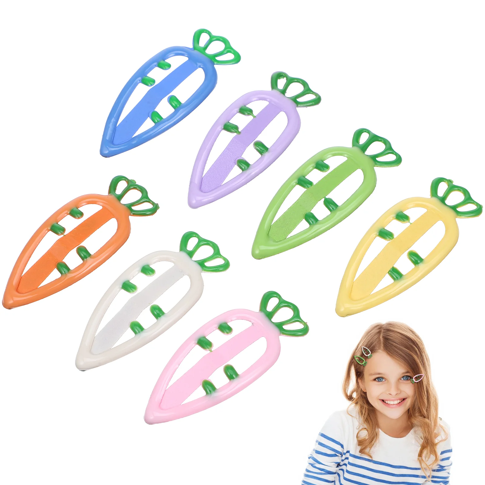 

21 Pcs Cute Hair Barrettes Carrot Clip Claw Clips Small For Girls Toddler Alloy Baby Pins