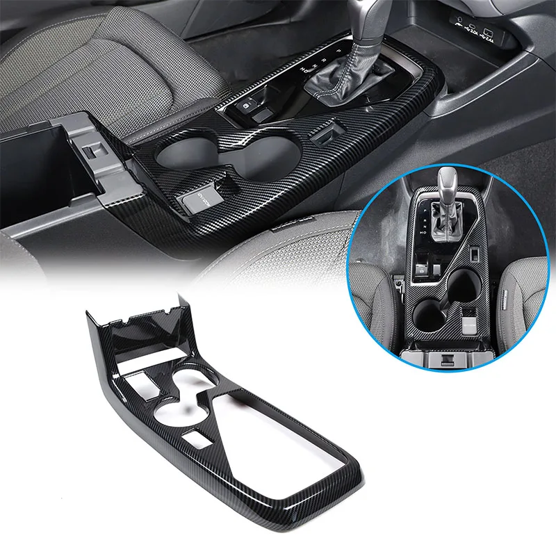 

For Subaru Crosstrek 2023-2024 ABS Carbon Fiber Car Control Panel Water Cup Frame Cover Trim Sticker Car Accessories(LHD)