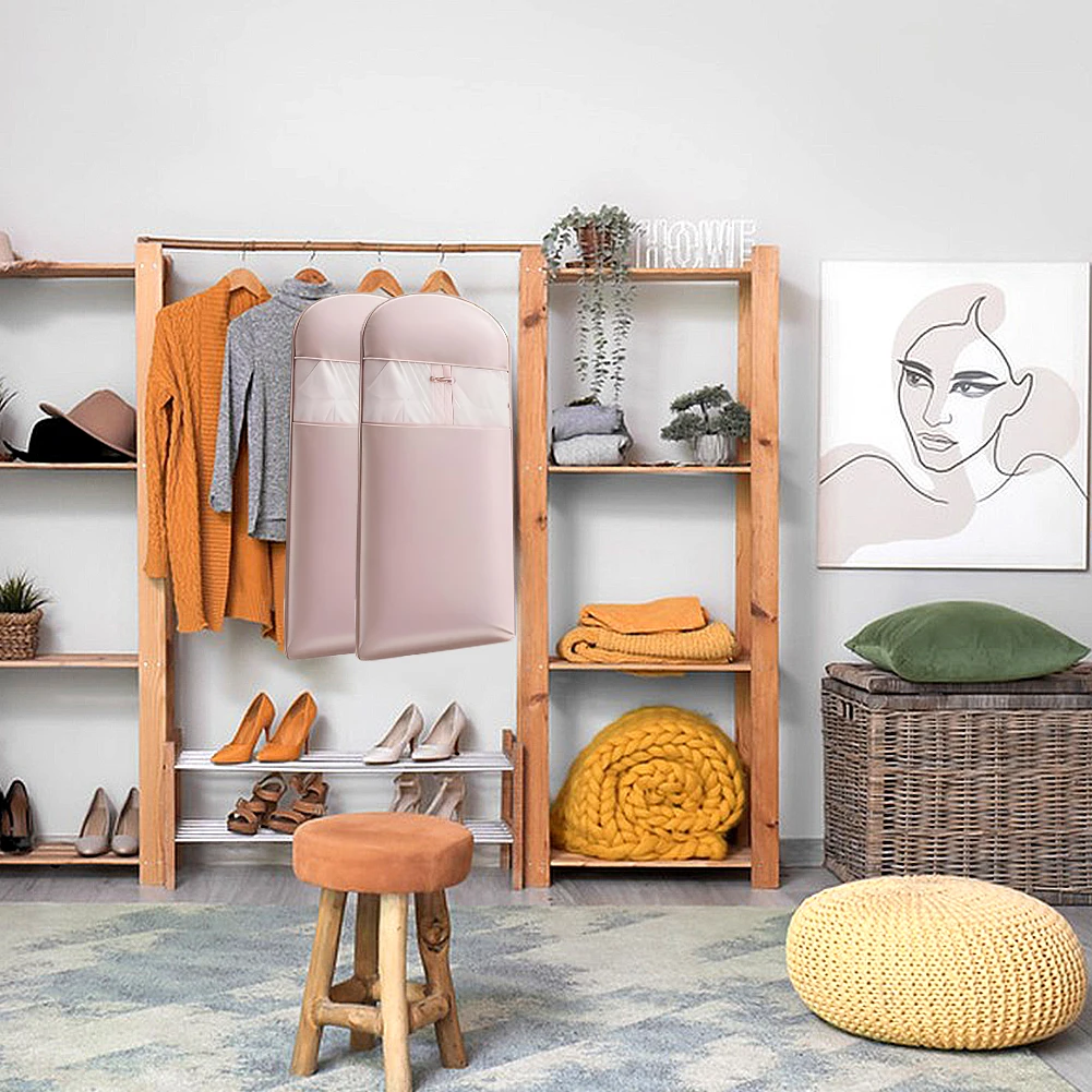 

Down Coat Hanging Bag Space Saving Self Compression Down Coat Bag Dustproof Clothes Storage Cover Moisture-proof for Home Travel