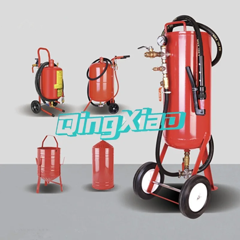 Mobile Sandblasting Machine Small High-pressure Dry Rust Removal Manual Sandblasting Machine Sandblasting Can for Descaling
