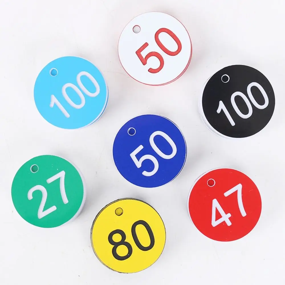 Plastic Beehive Tags 3.5CM Colorful Sequential Numbers Sign Labels with Hole Corrosion‑resistant Number Plate