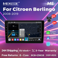MEKEDE Android 14 8GB-256GB Autoradio Car Radio For Citroen Berlingo B9 Peugeot Partner 2008-2019 Multimedia Video Player Wireless CarPlay Android Auto AI Voice 4G WiFi BT RDS DSP GPS Rear View Camera