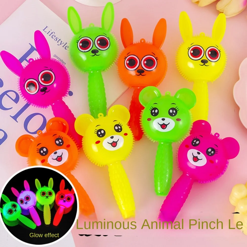 5 Pcs Cute LED Luminous Bunny Bear Pinch Toy for Children\'s Birthday Party Baby Shower Wedding Guest Gift Christmas Kids Gift