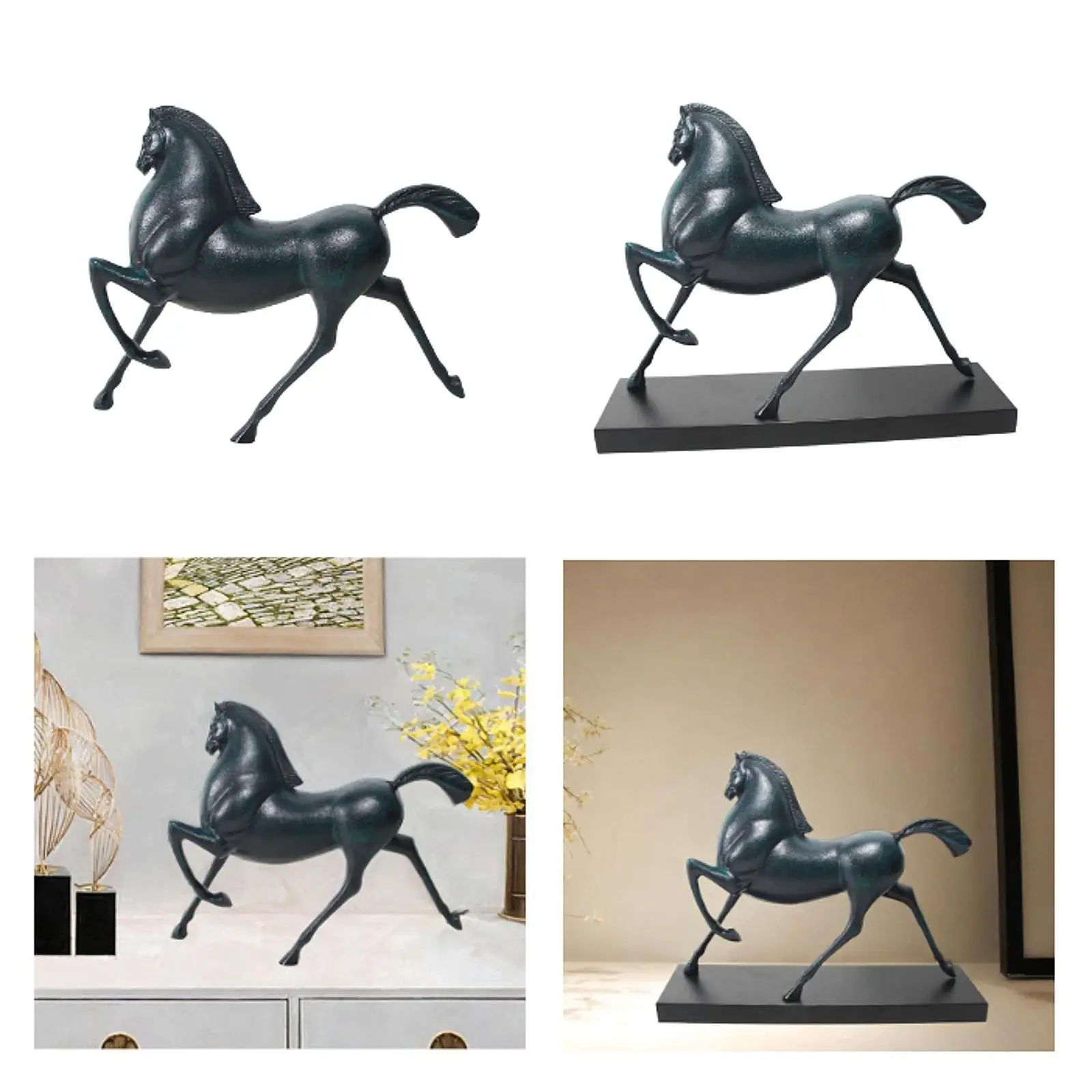 Galloping Horse Statue Gift Success Meaning Desktop Animal Decorative Horse Figurine for TV Stand Shelf Bedroom Home Decorating