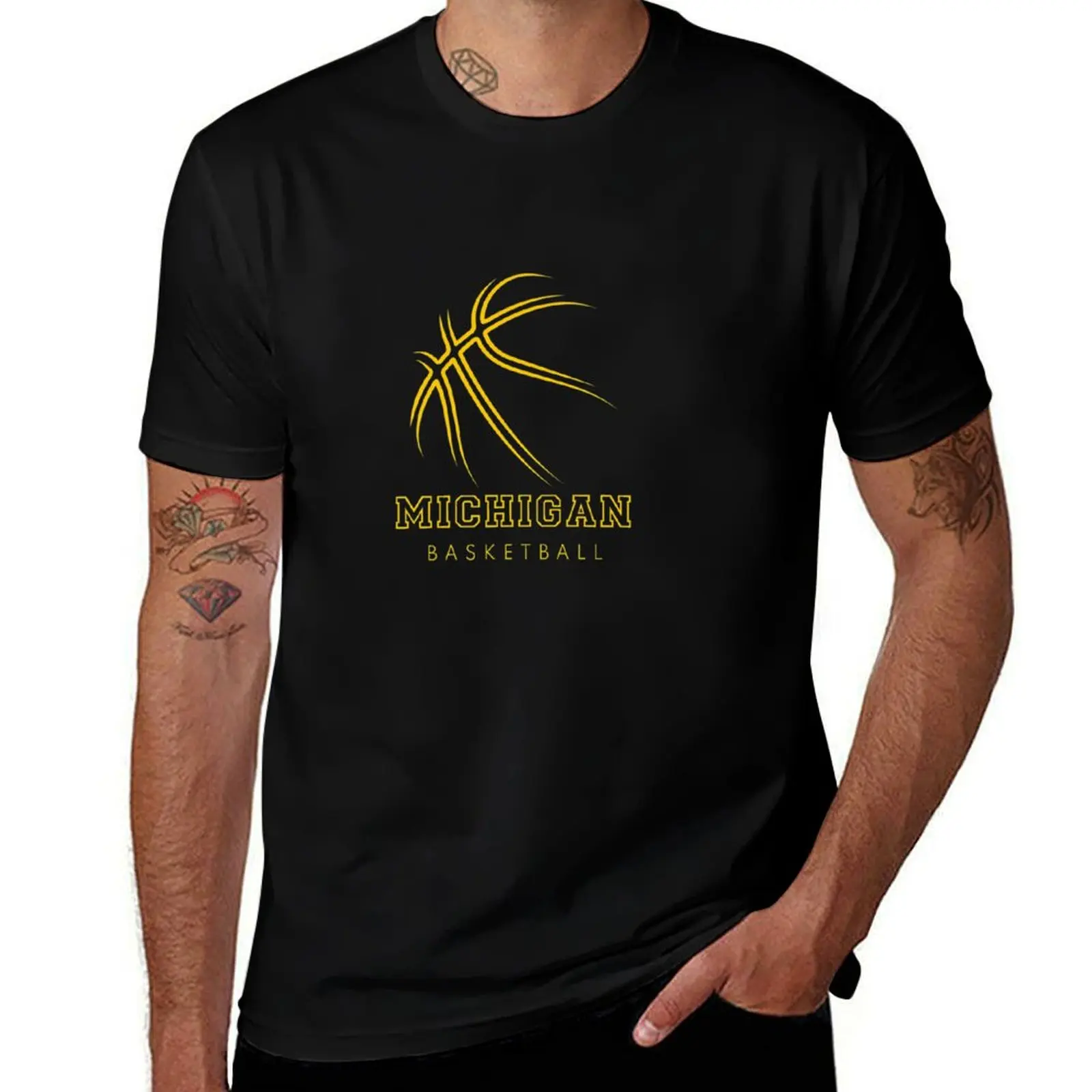 

MI The State Graphic Art Michigan Basketball Fan T-Shirt man t shirt graphic t shirts for man graphic vintage