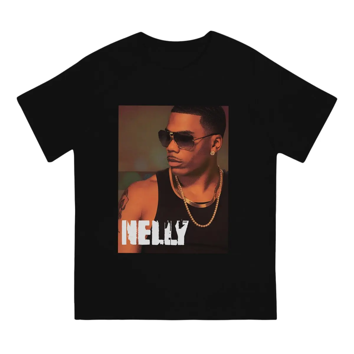 Trinel American Music Singer Men's T Shirt Nelly Vintage Tees Short Sleeve Crewneck T-Shirts Pure Cotton Gift Idea Tops