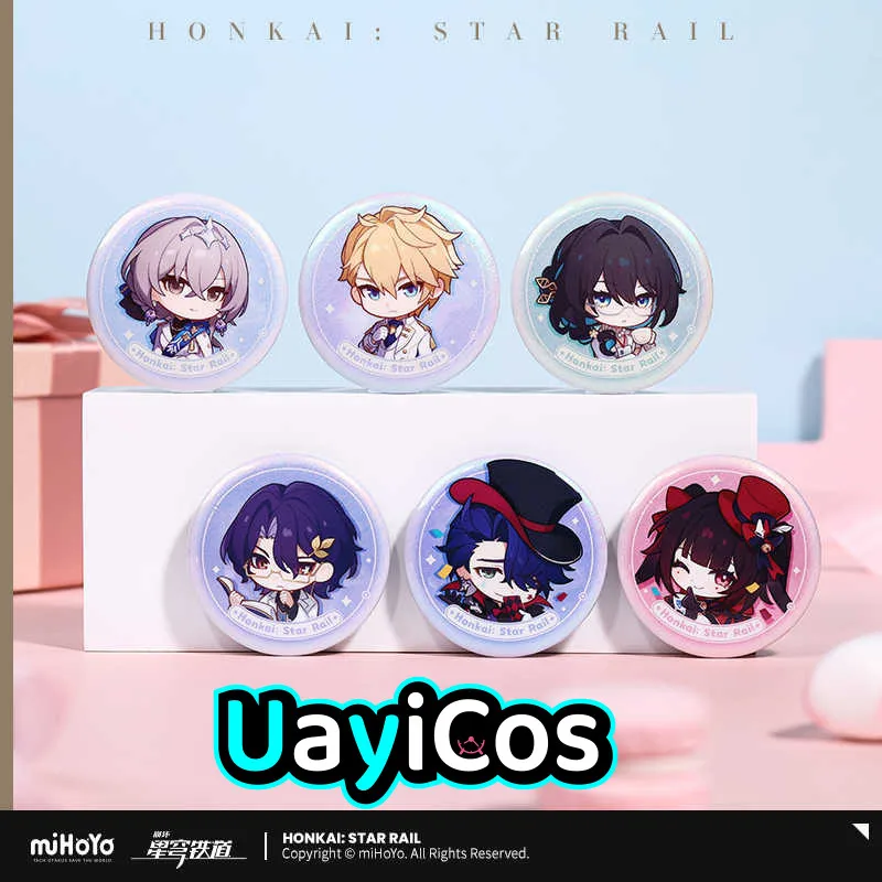 MiHoYo Official Honkai: Star Rail Aventurine Firefly Trailblazer Badge Button Brooch Pins Game Accessories Anime Toy For Kids Gi