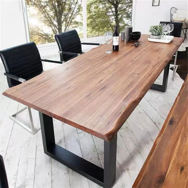 Modern simple loft solid wood desk conference table negotiation table long table household desk computer large board