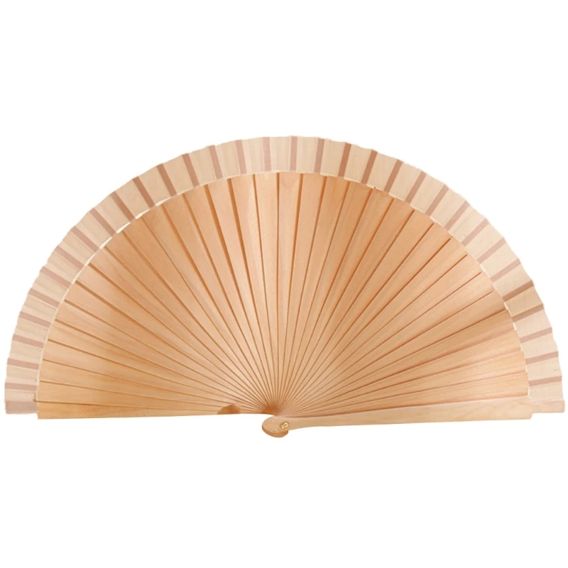 Elegant Fan Fashionable Classical Vintage Wooden Hand Fan Spanish Solid Color Folding Fan for Weddings and Dance Parties