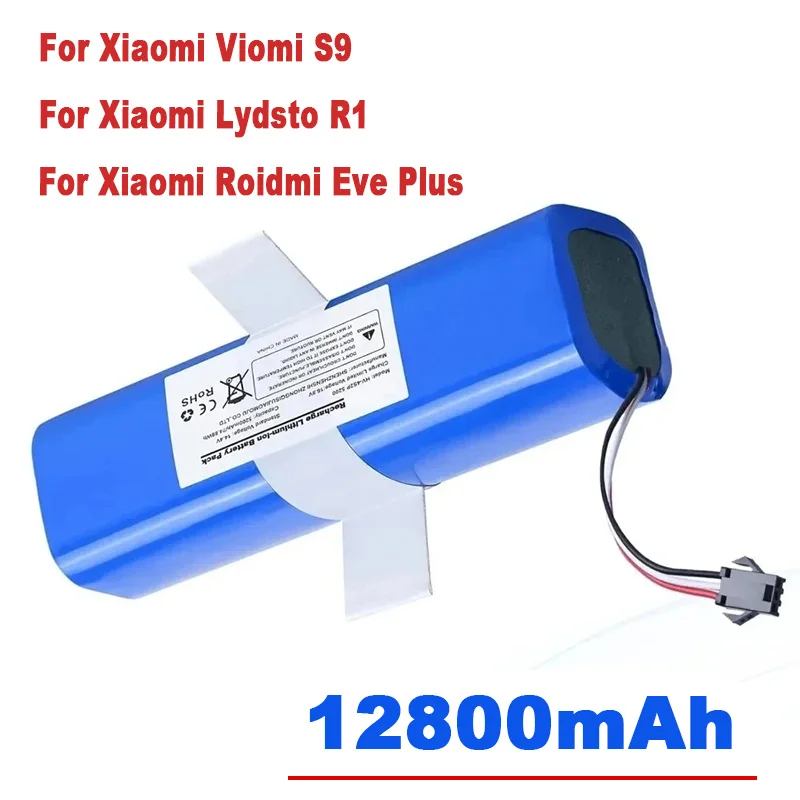 Rechargeable Battery 14.4V 12800mAh For XiaoMi Lydsto R1,Viomi S9,Proscenic M7 Pro,Lenovo LR1 Replacement Li ion Battery Pack