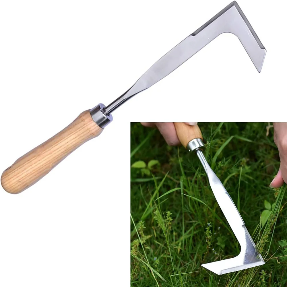 

Stainless Steel 13" Crack Weeder, Crevice Weeding Sickle Manual Weeder Lawn Garden Sidewalk Tool