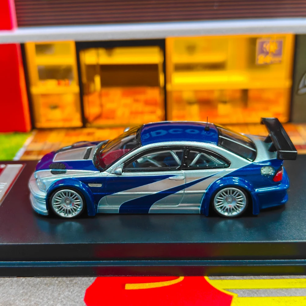 MJ 1:64 E46 M3 GTR 다이캐스트 디오라마 자동차 모델 컬렉션 미니어처 장난감