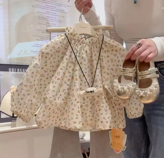 Bluse Langarm Druck Umlegekragen Neue Mode Lässig Süß Niedlich Reizend Schöne Frühling Herbst Kinder Kinder für Mädchen – Detail 1