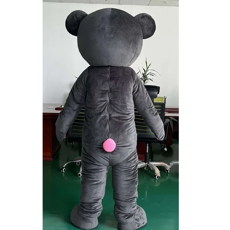 grey teddy bear mascot costume adult plush toy bear with buttons eyes mascot costume