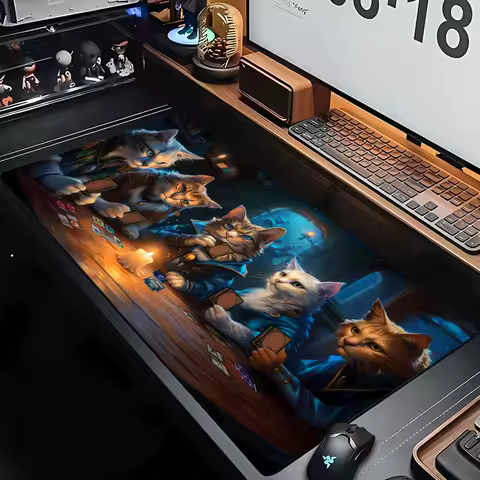 Strange Fantasy Cat magic playmat Mouse Pad Desk Mat Gaming mat gamer pc accessories rubber anti-slip keypad expansion mousepad