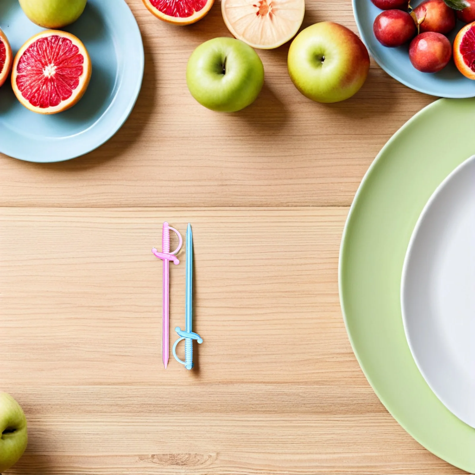 

500pcs Cake Decoration Fruit 8Cm Plastic Sword Picks For Desserts Drinks Appetizers Decorative Food Skewers Party Supplies Mini