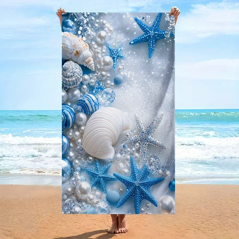 1PC Coastal Starfish Beach Towels swimming, camping, big bath towels, essential travel accessories