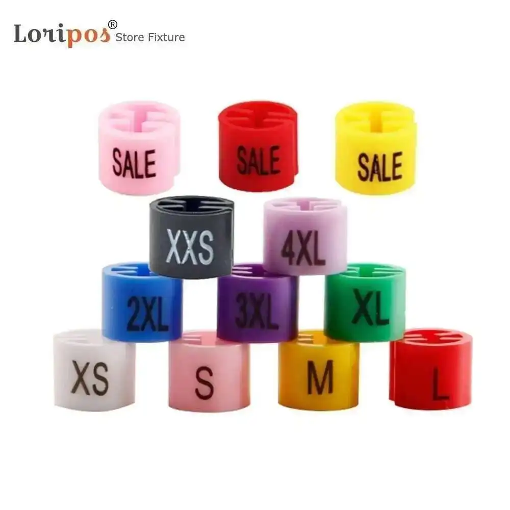 

20pcs Plastic Hanger Size Markers With Printing, Sizes And Assorted XXS-6XL Sale, Top, New, Tube Shape, Hanger Divider Clip Tag