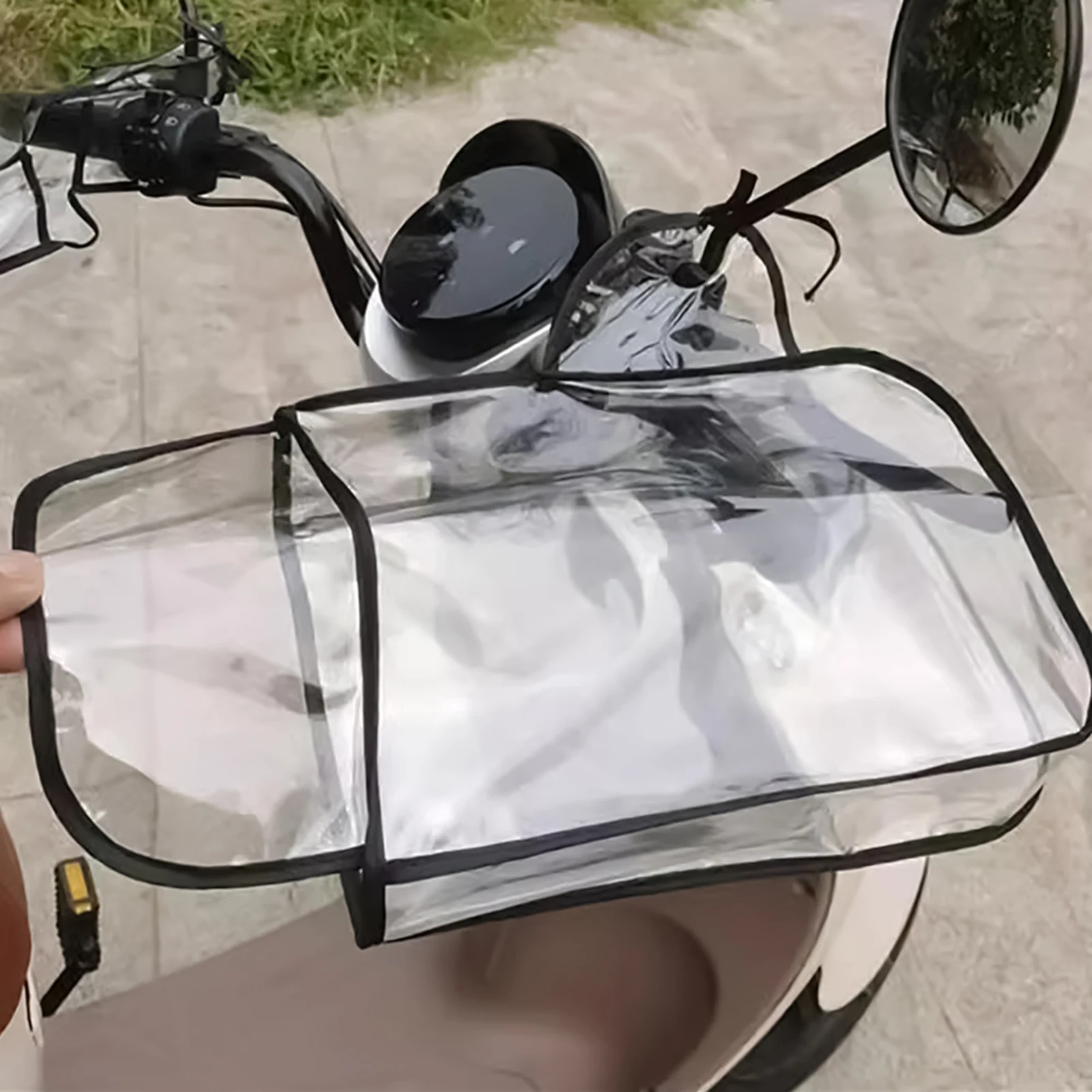 Motorcycle Scooter Bike Handlebar Covers Breathable Waterproof Clear Covers Suitable for Tricycles Bicycles