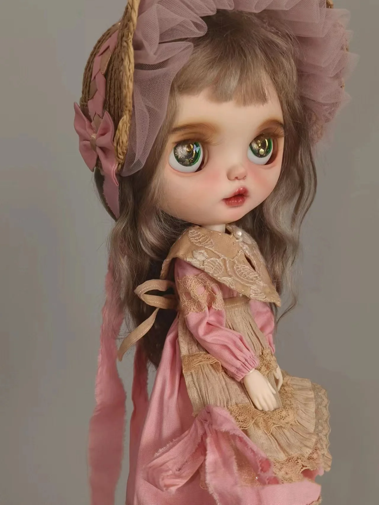 BJD Blythe dress Pink and green lace skirt 1/6 30cm  Dolls (Fit for Pullip,Ob24, ob22、Licca)