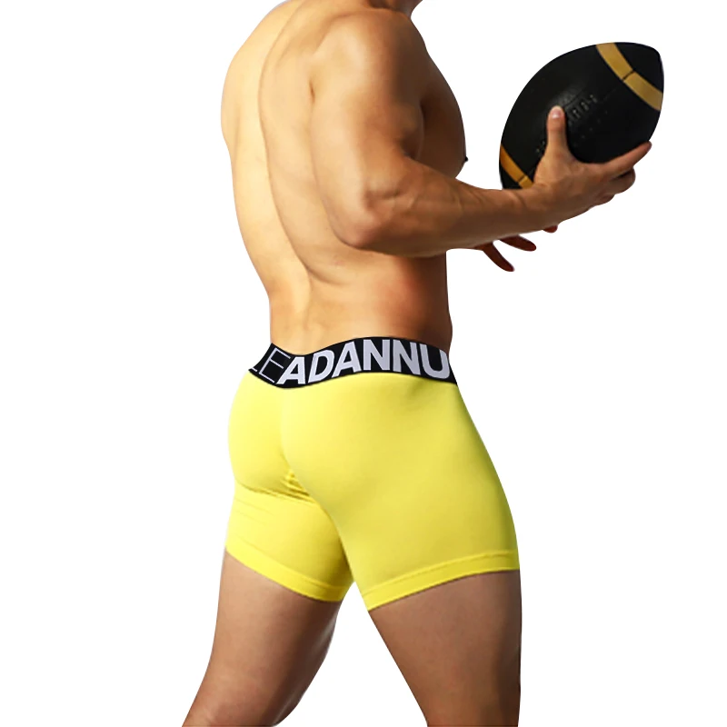 ADANNU Boxer lunghi Mutande da uomo sexy Boxer in cotone Slim Intimo da uomo Pantaloncini U Pouch Boxer morbidi Uomo Moda Fitness Mutandine