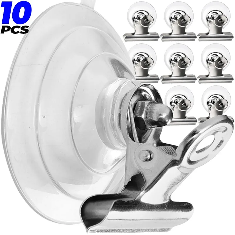 Multifunctional Suction Cup Clips Hooks Detachable Reusable Vacuum Sucker Towels Hangers for Home Office Windows Storage Clip
