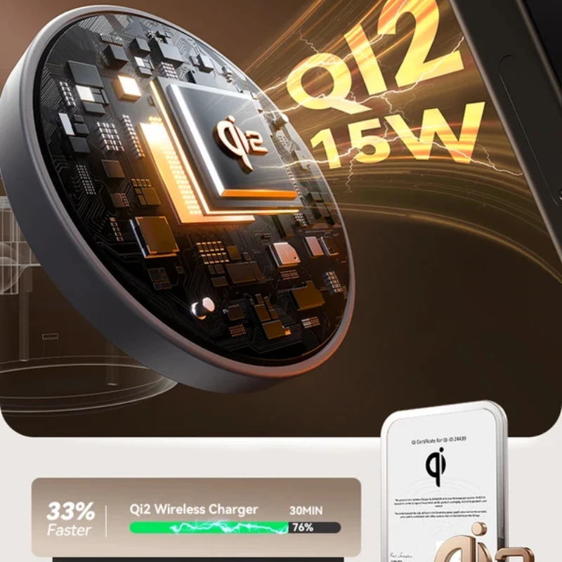Qi2 Magnetic 3-in-1 Wireless Charger with Touch Control Night Light, Fast Charging Station for iPhone 15/14, AirPods