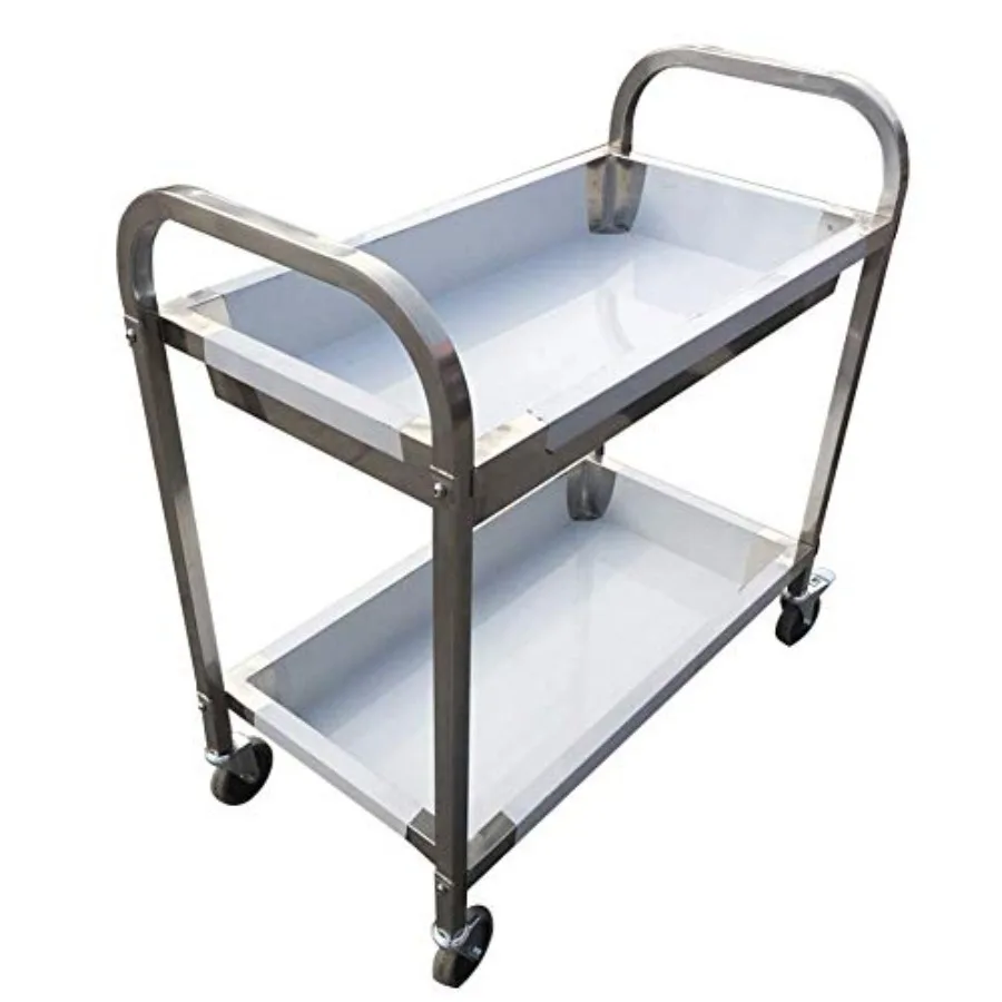 

Trolley, Cart, Household Multi-Layer Trolleys, Cart Service Hotel Bar Large Storage Space Heavy Gauge Stainless Steel High Temp