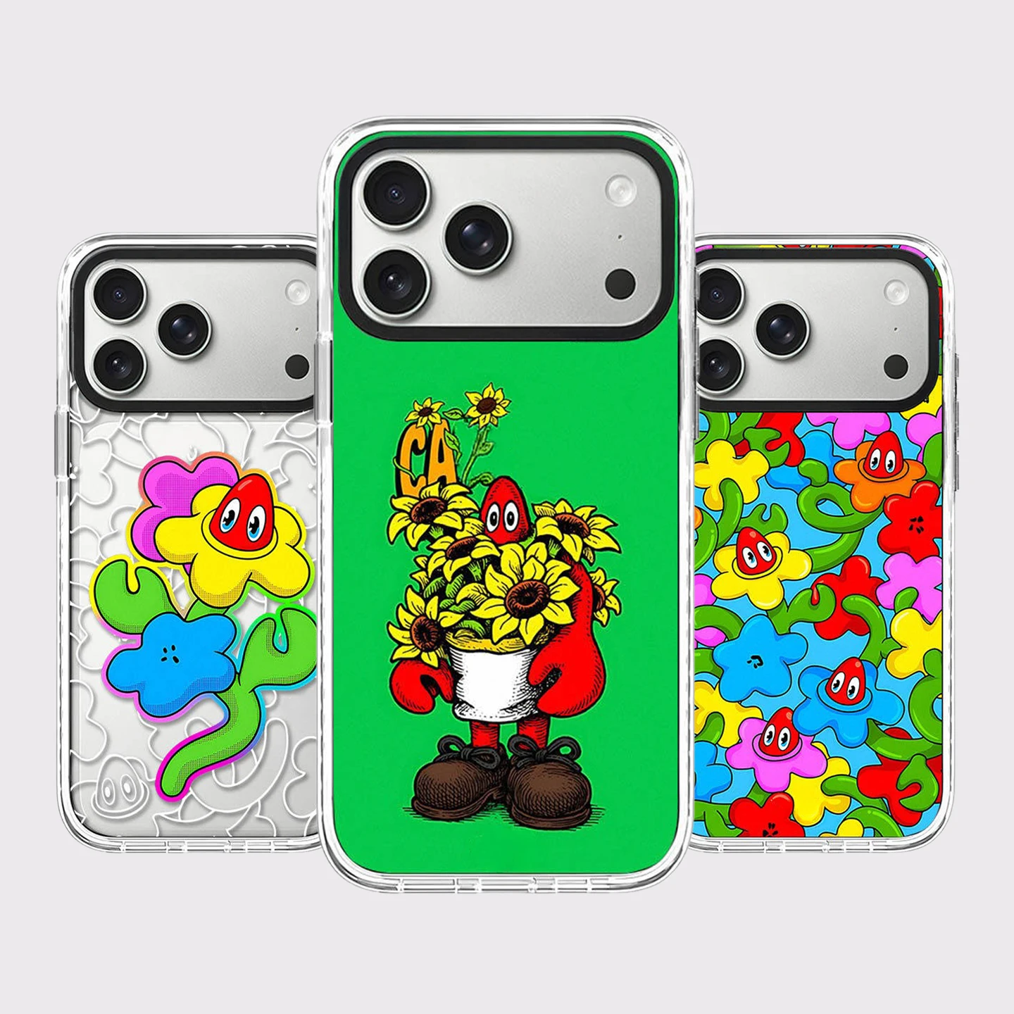 Flower Lobster Impact White Border Magnetic Phone Case Cover for IPhone 13 14 15 16 17 Pro Max Case for IPhone Air
