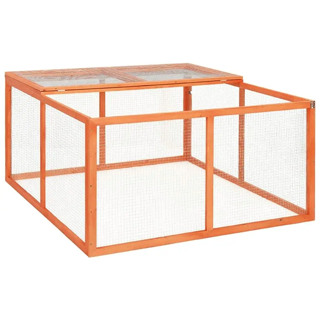 

48.8x47.2x23.6 Solid Firwood Rabbit Hutch - Durable Outdoor Animal Shelter for Rabbits