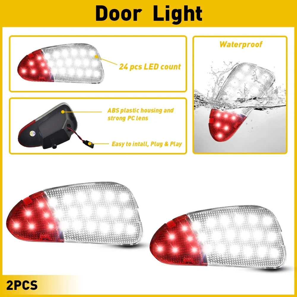 

2X For Ford F150 F250 1997-2003 LED Panel Door Interior Courtesy Light Pair Lamp- F65Z-13B724-AA, F65Z-13B725-AA