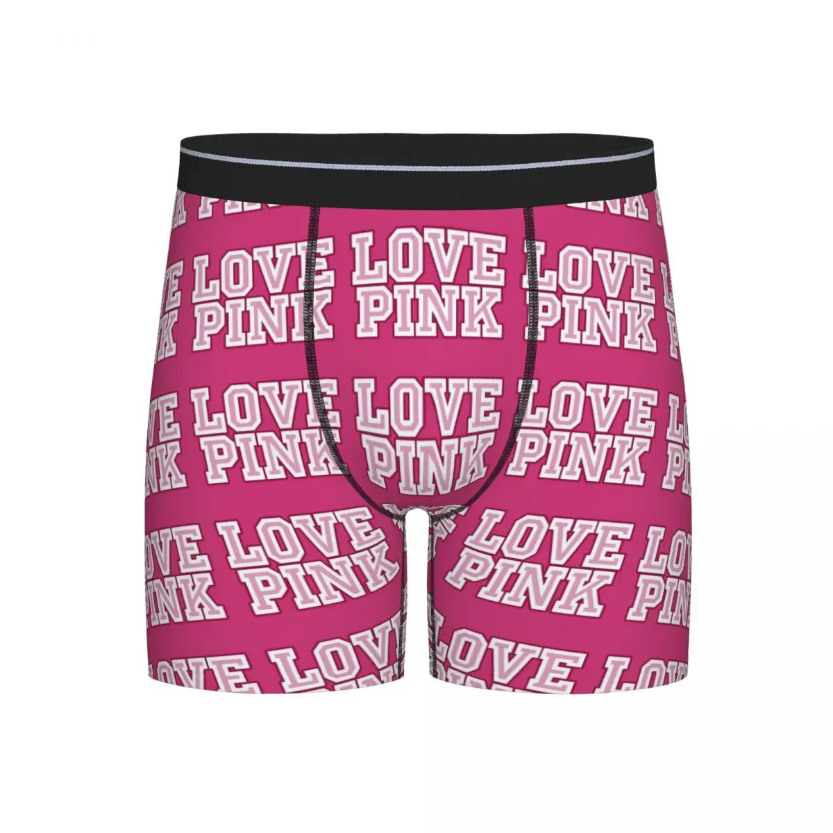 

Long Boxer Underpants Shorts Love Pink Panties Men Ventilate Underwear for Homme Man Boyfriend Gifts