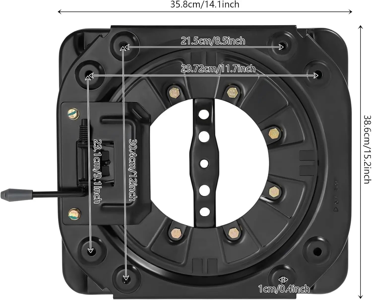 Alas Putar Kursi RV Universal - Permukaan Dipoles, Pegangan Dorong Ergonomis, Pemasangan Mudah dengan Banyak Lubang Pemasangan