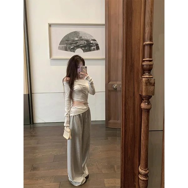 Camisetas de manga larga para mujer, Tops bordados de encaje, ajustados, cómodos, de invierno, Vintage, calle, minimalista, informal, estilo urbano