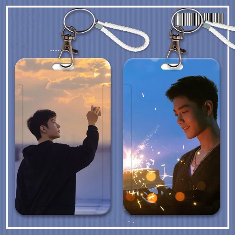 Xiao Zhan Keychain Yu Gu Yao Shi Ying Cute Key Ring Mo Dao Zu Shi Anime Card Cover Men Women Square Lanyard Bus Card Set Pendant