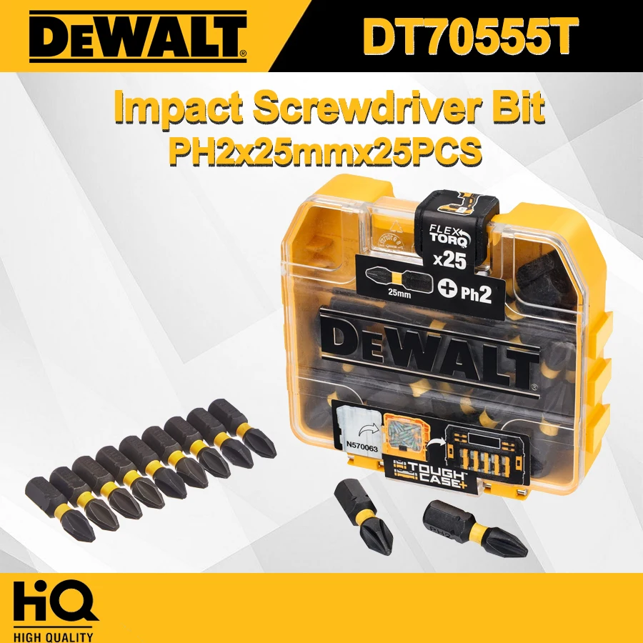 

DEWALT FLEXTORQ PH2x25 мм ударная отвертка 25 шт. с коробкой для хранения ударные биты аксессуары для электроинструментов DT70555T